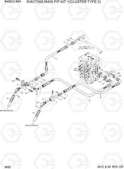 3625 D/ACTING MAIN PIP KIT 1(CLUSTER TYPE 2) R430LC-9SH, Hyundai