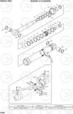 4180 BOOM CYLINDER R430LC-9SH, Hyundai