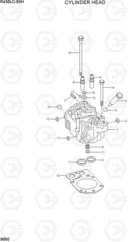 9050 CYLINDER HEAD R430LC-9SH, Hyundai