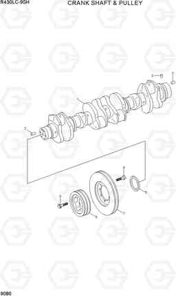 9080 CRANK SHAFT & PULLEY R430LC-9SH, Hyundai