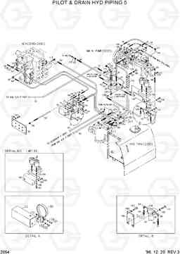 2054 PILOT & DRAIN HYD PIPING 5 R450LC-3(-#1000), Hyundai