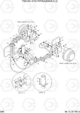 2060 TRAVEL HYD PIPING(R450LC-3) R450LC-3(-#1000), Hyundai