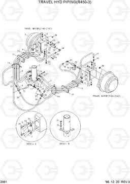 2061 TRAVEL HYD PIPING(R450-3) R450LC-3(-#1000), Hyundai