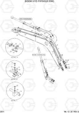 2071 BOOM HYD PIPING(6.55M) R450LC-3(-#1000), Hyundai