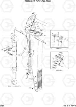 2084 ARM HYD PIPING(4.50M) R450LC-3(-#1000), Hyundai