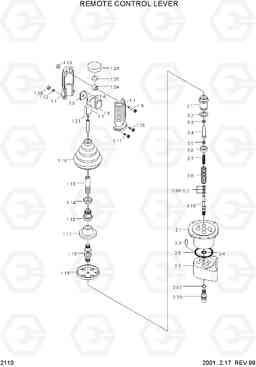 2110 REMOTE CONTROL LEVER R450LC-3(-#1000), Hyundai