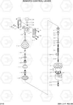 2110 REMOTE CONTROL LEVER R450LC-3(-#1000), Hyundai