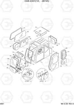 4051 CAB ASSY(1/3, -#0145) R450LC-3(-#1000), Hyundai