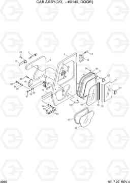 4060 CAB ASSY(3/3, -#0145, DOOR) R450LC-3(-#1000), Hyundai