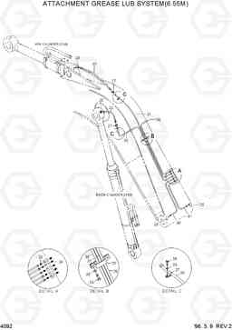 4092 ATTACHMENT GREASE LUB SYSTEM(6.55M) R450LC-3(-#1000), Hyundai