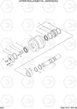 5041 UPPER ROLLER(#0135-, KANGWON) R450LC-3(-#1000), Hyundai