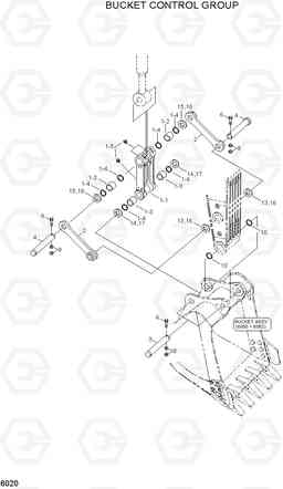 6020 BUCKET CONTROL GROUP R450LC-3(-#1000), Hyundai