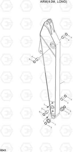 6043 ARM(4.0M, LONG) R450LC-3(-#1000), Hyundai