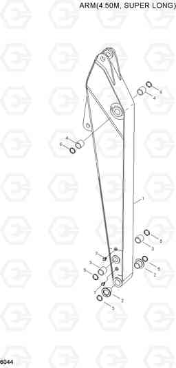 6044 ARM(4.50M, SUPER LONG) R450LC-3(-#1000), Hyundai