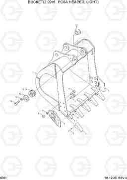 6051 BUCKET(2.09㎥ PCSA HEAPED, LIGHT) R450LC-3(-#1000), Hyundai