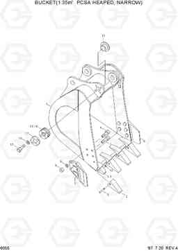 6055 BUCKET(1.35㎥ PCSA HEAPED, NARROW) R450LC-3(-#1000), Hyundai