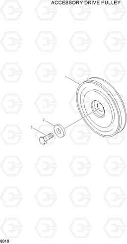 8010 ACCESSORY DRIVE PULLEY R450LC-3(-#1000), Hyundai