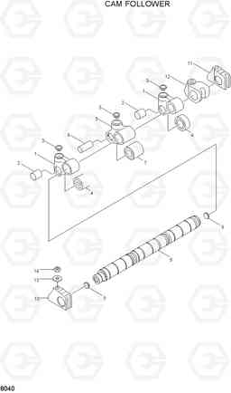 8040 CAM FOLLOWER R450LC-3(-#1000), Hyundai