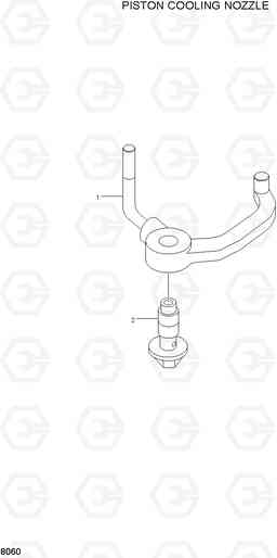 8060 PISTON COOLING NOZZLE R450LC-3(-#1000), Hyundai