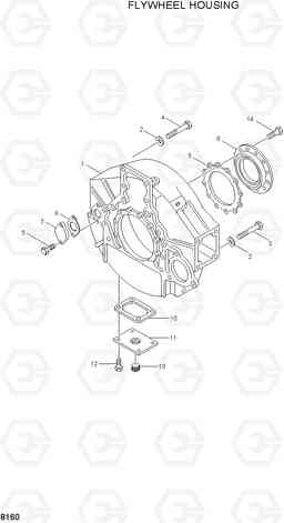 8160 FLYWHEEL HOUSING R450LC-3(-#1000), Hyundai