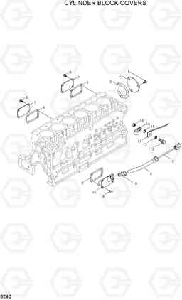 8240 CYLINDER BLOCK COVERS R450LC-3(-#1000), Hyundai