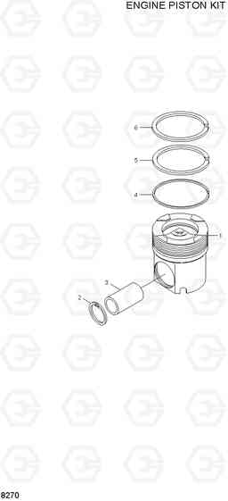 8270 ENGINE PISTON KIT R450LC-3(-#1000), Hyundai