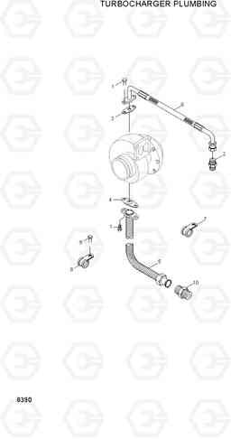 8390 TURBOCHARGER PLUMBING R450LC-3(-#1000), Hyundai