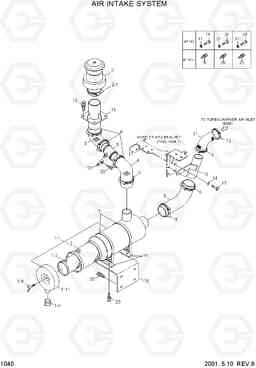 1040 AIR INTAKE SYSTEM R450LC-3(#1001-), Hyundai