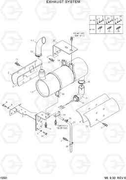 1050 EXHAUST SYSTEM R450LC-3(#1001-), Hyundai