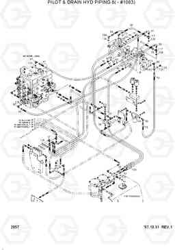 2057 PILOT & DRAIN HYD PIPING 8(-#1083) R450LC-3(#1001-), Hyundai