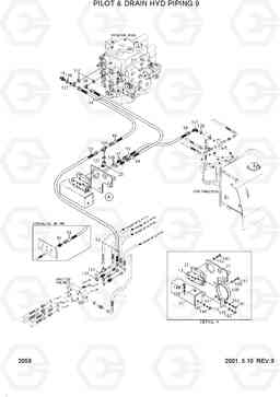 2059 PILOT & DRAIN HYD PIPING 9 R450LC-3(#1001-), Hyundai