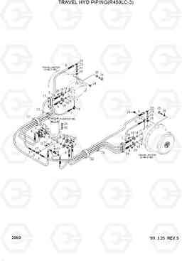 2060 TRAVEL HYD PIPING(R450LC-3) R450LC-3(#1001-), Hyundai