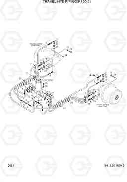 2061 TRAVEL HYD PIPING(R450-3) R450LC-3(#1001-), Hyundai