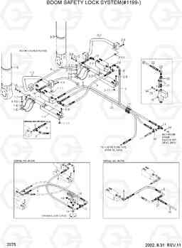 2075 BOOM SAFETY LOCK SYSTEM(#1199-) R450LC-3(#1001-), Hyundai