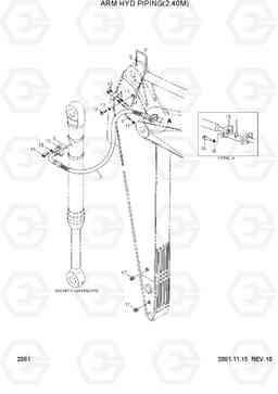 2081 ARM HYD PIPING(2.40M) R450LC-3(#1001-), Hyundai