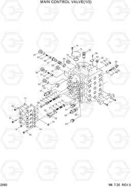 2090 MAIN CONTROL VALVE(1/3) R450LC-3(#1001-), Hyundai