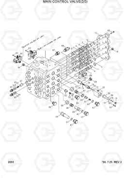 2091 MAIN CONTROL VALVE(2/3) R450LC-3(#1001-), Hyundai