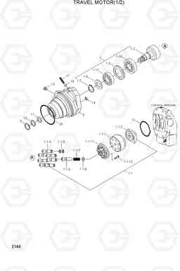 2140 TRAVEL MOTOR(1/2) R450LC-3(#1001-), Hyundai