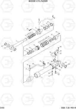 2150 BOOM CYLINDER R450LC-3(#1001-), Hyundai