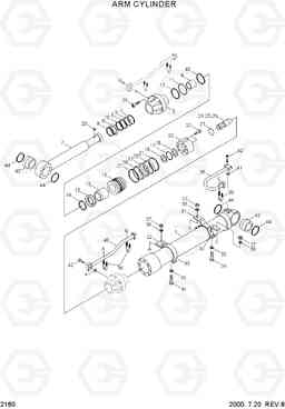 2160 ARM CYLINDER R450LC-3(#1001-), Hyundai