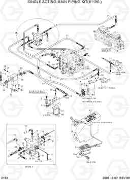 2183 SINGLE ACTING MAIN PIPING KIT(#1196-) R450LC-3(#1001-), Hyundai