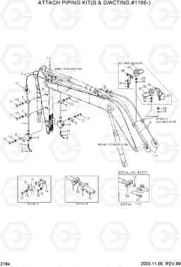 2184 ATTACH PIPING KIT(S & D/ACTING,#1196-) R450LC-3(#1001-), Hyundai