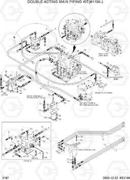 2187 DOUBLE ACTING MAIN PIPING KIT(#1196-) R450LC-3(#1001-), Hyundai