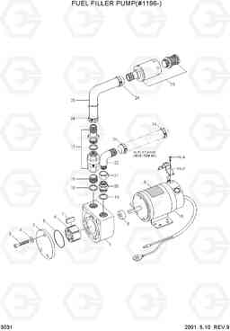 3031 FUEL FILLER PUMP(#1196-) R450LC-3(#1001-), Hyundai