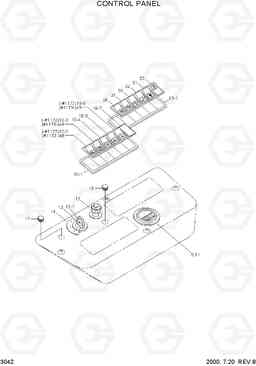 3042 CONTROL PANEL R450LC-3(#1001-), Hyundai