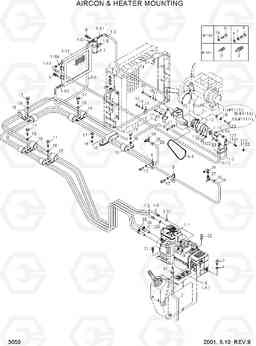 3050 AIR CONDITIONER & HEATER MOUNTING R450LC-3(#1001-), Hyundai