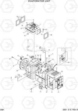 3061 EVAPORATOR UNIT R450LC-3(#1001-), Hyundai