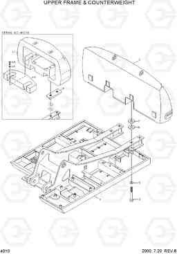 4010 UPPER FRAME & COUNTERWEIGHT R450LC-3(#1001-), Hyundai