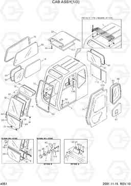 4051 CAB ASSY(1/3) R450LC-3(#1001-), Hyundai