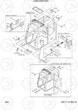 4052 CAB ASSY(2/3) R450LC-3(#1001-), Hyundai